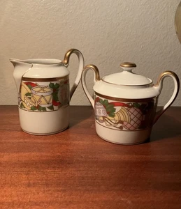 Christian Dior Zuckerdose und Milchkännchen Weihnachtsmuster RAR - Bild 1 von 10