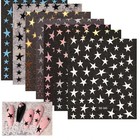 Mix 7 Stelle Colorate Unghie Adesivi Pentagramma Irregolare Decalcomanie Laser