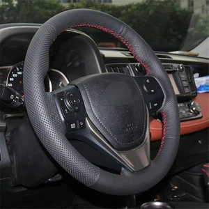 Car Steering Wheel Cover Hand Sewing For Toyota RAV4 2013-2018 Corolla 2014-2018 - Picture 1 of 11