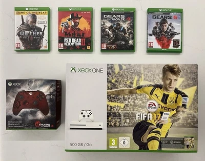 Xbox One S Console 500GB White + Special Gears Of War Controller + 4 Games - Image 1 of 4