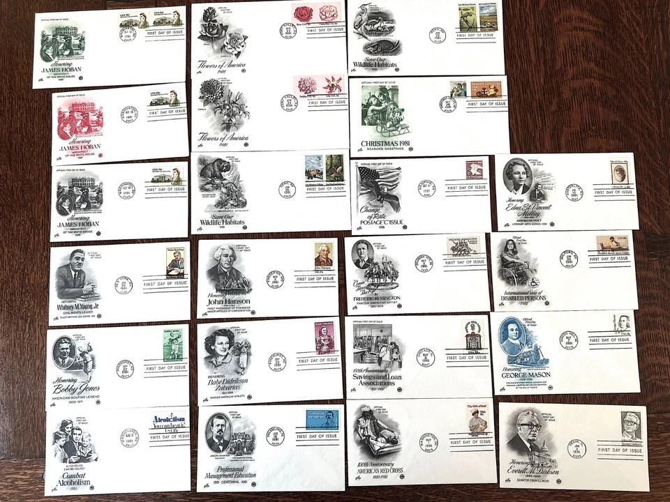 USA 1981 Superb Lot of 22 Unaddressed FDCs; ArtCraft Cachet - Image 1 of 1
