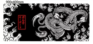 Tapis de Souris Gamer XXL Dragon Japonais – 900x400mm – Base Antidérapante Blanc - Picture 1 of 7