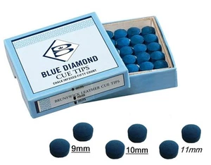 Blue Diamond BRUNSWICK Leather Glue Cue Tips for Snooker Pool Cues 9mm 10mm 11mm - Picture 1 of 7