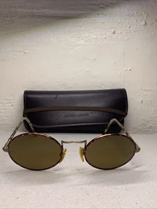 GIORGIO ARMANI 650- 50[]21-140 Small Oval Gunmetal Sunglass Frames-ITALY w/Case! - Picture 1 of 8
