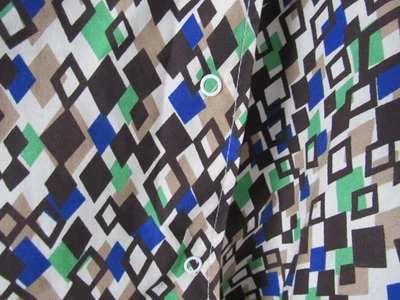 SCRUB TOP Brown/ Blue Diamonds  Size 4 X  WS Gear Design Snap front - Image 1 of 4