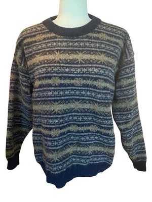Suéter Columbia Vintage 100% Lana Fair Isle Cuello Redondo Para Hombre Talla M Cuello Redondo Tejido Foto 1 de 4
