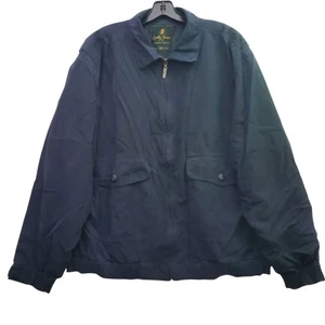 Vintage BOBBY JONES Jacket Mens Large Blue 100% SILK Full Zip Bomber Golf Casual - Picture 1 of 12