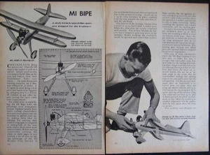 Biplano 24" C/LINE SPORT/STUNT 1946 Come Costruire PIANI Bipe - Foto 1 di 2