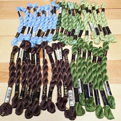 DMC #3 Lot of 40 Coton Perle Cotton Embroidery Thread Twist Skeins NEW Various - Image 1 of 4