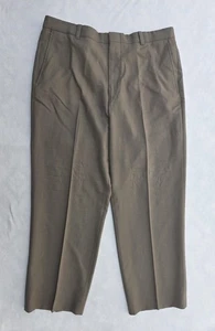 LL Bean Pants Mens 36W Taupe Wool Classic Fit Dress Trousers Flat Front Office - Picture 1 of 8