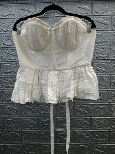 Gebrauchtes Louise New York Charlotte Bustier Top in Elfenbein Größe Large US - Bild 1 von 6