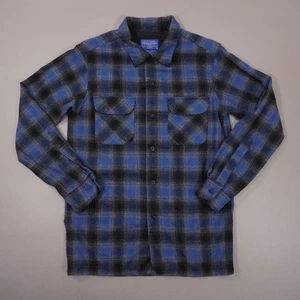 Pendleton Boardhemd Wolle Taschen Herren klein tailliert blau grau kariert gebraucht, in einwandfreiem Zustand - Bild 1 von 10