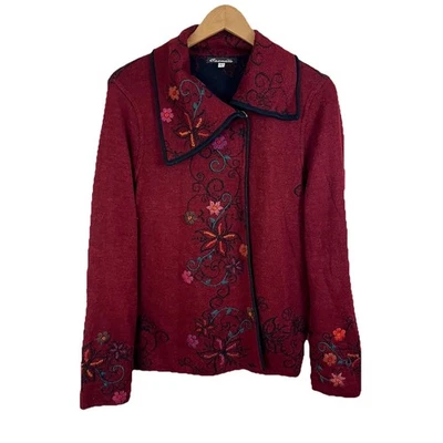Chaqueta bordada floral de alpaca Caamano para mujer L grande arte folclórico para usar Foto 1 de 4