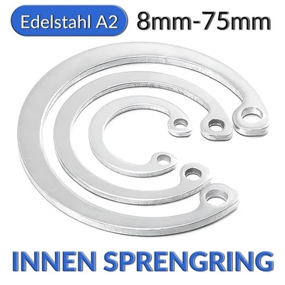 Sicherungsring DIN 472 Innen Sprengring, Seegerring, Edelstahl A2 （304） 8mm-75mm - Bild 1 von 4