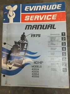 1975 EVINRUDE 40 HP Motor Engine Service Manual  - Foto 1 di 3