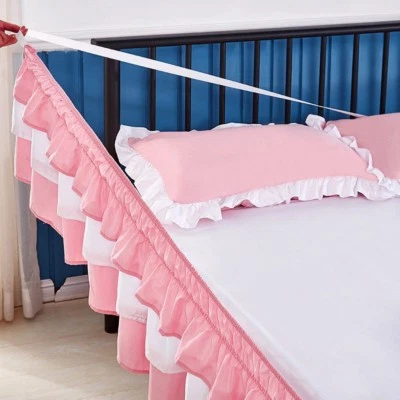 Ruffle Wrap Bed Skirt with Elastic Three-layer Cake Bedding Dress Color Matching - Image 1 of 4