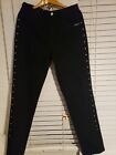 Vtg Roughrider By Circle T Cowgirl black studded Jean Western USA 32 tall