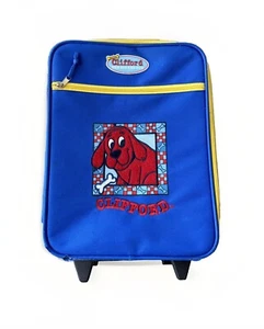 VTG Scholastic Clifford The Big Red Dog Kids Rolling Travel Luggage Blue 12x6x16 - Picture 1 of 10