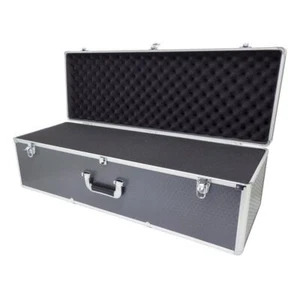 Large Long Grey Silver Storage Trunk Flight Case with Foam Inserts - Picture 1 of 7