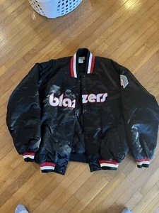 Vintage Portland Trailblazers NBA Hardwood Classics Bomber Black Jacket XXXL - Picture 1 of 13