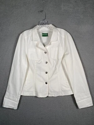 Geiger Austria Jacket Womens Size 38 White Button Up Twill Canvas Long Sleeve - Image 1 of 4