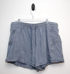 Athleta Shorts Größe 18 Retreat 100 % Leinen Chambray Reißverschlusstasche zum Überziehen - Bild 1 von 19