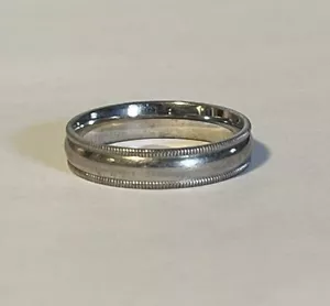 Vintage Wedding Band Ring Sterling Silver 925 Classic Milgrain, Size 11.5 - Picture 1 of 5