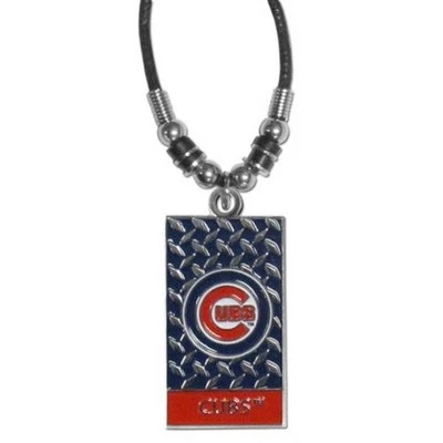 Chicago Cubs MLB Baseball Official Diamond Plate Rope Pendant Necklace 18” New - Image 1 of 4