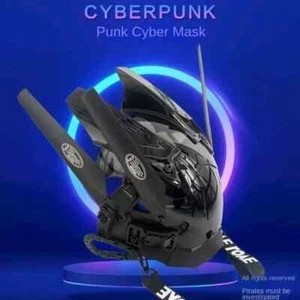 Cyber Punk Mask LED Light Wing Braid Transformation Mask Techno-inspired Helmet - Picture 1 of 13