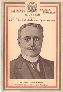 42nd GYMNASTICS 1920 FESTIVAL, NICE, FRANCE, SOUVENIR PC, PRESIDENT IMAGE ~ 1920 - Picture 1 of 2