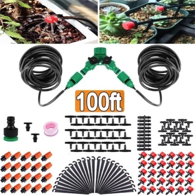 149Pc Drip Irrigation System Garden Plant Self Watering Hose Micro Sprinkler Kit Foto 1 de 4