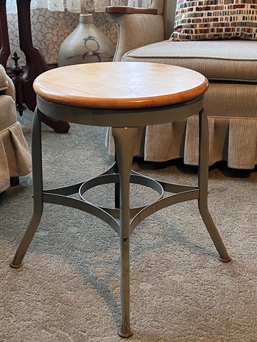 1 Stackable Industrial Vintage Toledo Stool Maple Wood Top Desk Table Chair Cover