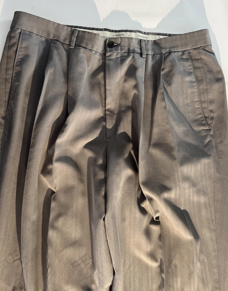 Claiborne серый плиссированные брюки мужской размер 38 x 30 - Изображение 1 из 4