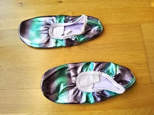 Mädchen Gr. 35 36 Crane Turnschläppchen Regenbogen lila grün blau mint Glitzer - Bild 1 von 5