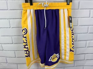 NBA LA Lakers Purple Gold White Shorts Mens Size M & S Los Angeles Athletic New - Picture 1 of 12