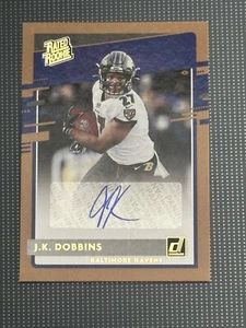 Panini Donruss Optic 2020 bronce JK Dobbins clasificación novato automático - Imagen 1 de 2