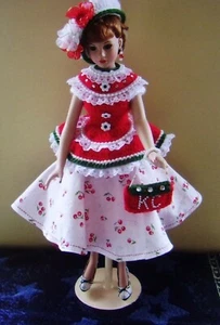 HANDMADE HAND CROCHET 4 Pc. CHERRY DRESS CLOTHING FOR 18" KITTY COLLIER DOLL - Picture 1 of 1