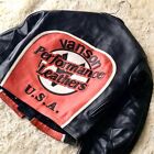 VANSON single riders Biker jacket leather size 38 Black x Orange used from Japan