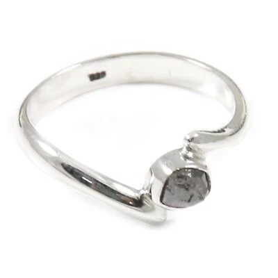 Anillo de plata de ley 925 con diamantes piedras preciosas ásperas joyería hecha a mano GESR369 Foto 1 de 4