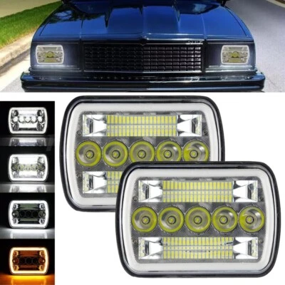 Faro LED cromado Hi-Lo DRL intermitente 7x6" para camioneta Nissan D21 1986-1994 Foto 1 de 4