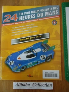 Fascicule 24 HEURES DU MANS 27 MATRA MS 670 1972 Altaya Collection LIVRE BOOK - Picture 1 of 1