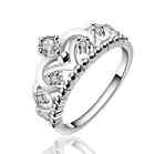 Crown Silver SP 1.0 Cts Cubic Zirconia Engagement Wedding Ring RS36