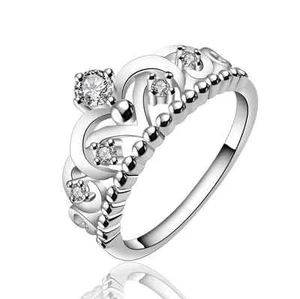Crown Silver SP 1.0 Cts Cubic Zirconia Engagement Wedding Ring RS36 - Picture 1 of 3
