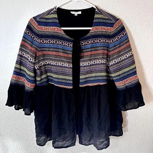 Blusa Cárdigan Anthropologie Pleione Bordada Talla Pequeña Boho - Imagen 1 de 4