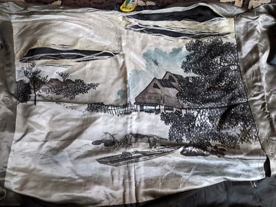 Kimono vintage negro hecho a mano arte japonés Foto 1 de 4