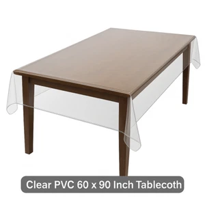 Crystal Clear Tablecloth Protector 60"x90" Oblong – Reusable Vinyl Co - Picture 1 of 6