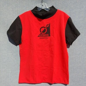 VTG 90s NWT BODYMASTER Muscle Shirt Red Black Tight Body Building Weightlifting - Picture 1 of 7