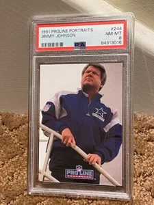 Tarjeta Proline Portraits Jimmy Johnson 1991 PSA 8 Cowboys nueva estuche limpio - Imagen 1 de 1