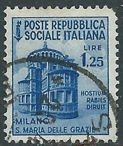 1944-45 RSI USATO MONUMENTI DISTRUTTI 1,25 LIRE - I29-4 - Picture 1 of 1