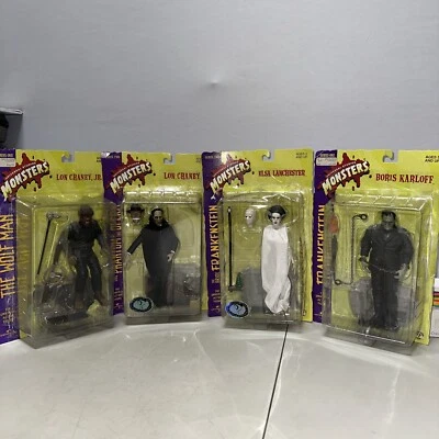 Universal Studios Monsters - Conjunto de 4 - 1998 Boris Karloff Lon Chaney Elsa - Imagem 1 de 4